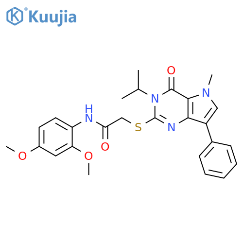 N-(2,4-dimethoxyphenyl)-2-{[5-methyl-4-oxo-7-phenyl-3-(propan-2-yl)-3H,4H,5H-pyrrolo[3,2-d]pyrimidin-2-yl]sulfanyl}acetamide structure