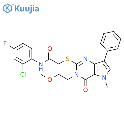 N-(2-chloro-4-fluorophenyl)-2-{[3-(2-methoxyethyl)-5-methyl-4-oxo-7-phenyl-3H,4H,5H-pyrrolo[3,2-d]pyrimidin-2-yl]sulfanyl}acetamide structure