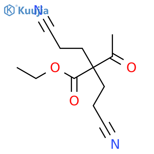 Butanoic acid,2-acetyl-4-cyano-2-(2-cyanoethyl)-, ethyl ester structure