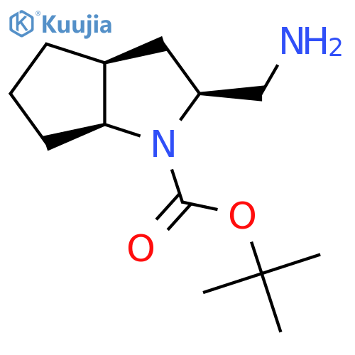 tert-butyl (2S,3aS,6aS)-2-(aminomethyl)-octahydrocyclopentabpyrrole-1-carboxylate structure