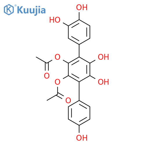 2',3'-diacetoxy-3,4,5',6',4''-pentahydroxy-p-terphenyl structure