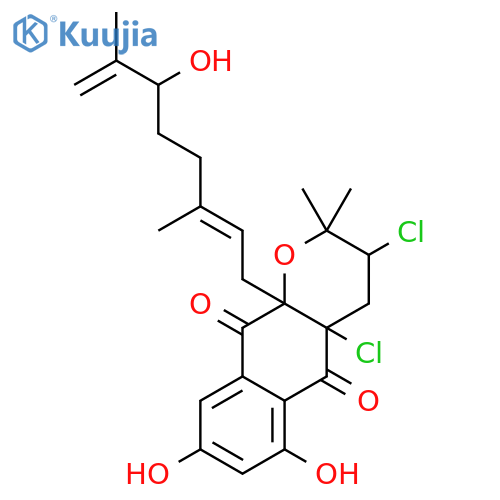 2H-Naphtho[2,3-b]pyran-5,10-dione,3,4a-dichloro-3,4,4a,10a-tetrahydro-6,8-dihydroxy-10a-(6-hydroxy-3,7-dimethyl-2,7-octadienyl)-2,2-dimethyl-(9CI) structure