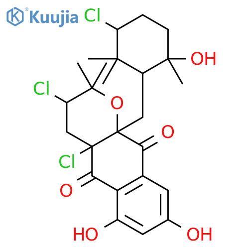 2H-Naphtho[2,3-b]pyran-5,10-dione,3,4a-dichloro-10a-[[(1S,3S,6S)-3-chloro-6-hydroxy-2,2,6-trimethylcyclohexyl]methyl]-3,4,4a,10a-tetrahydro-6,8-dihydroxy-2,2-dimethyl-,(3R,4aR,10aS)- structure