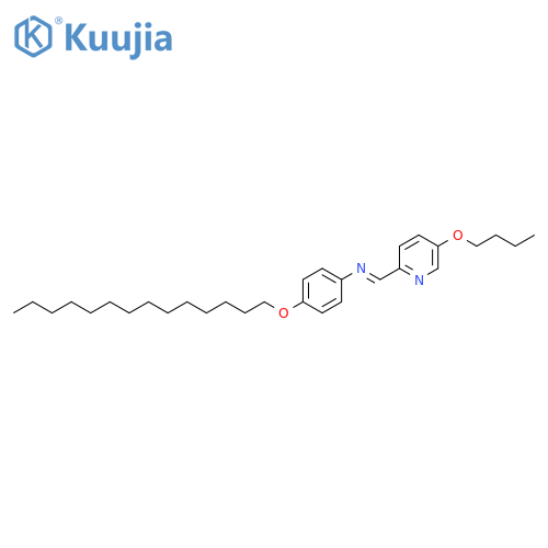 Benzenamine, N-[(5-butoxy-2-pyridinyl)methylene]-4-(tetradecyloxy)-,(E)- structure