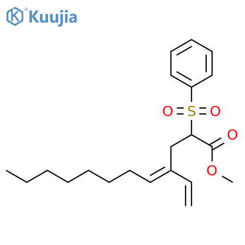 4-Dodecenoic acid, 4-ethenyl-2-(phenylsulfonyl)-, methyl ester, (E)- structure
