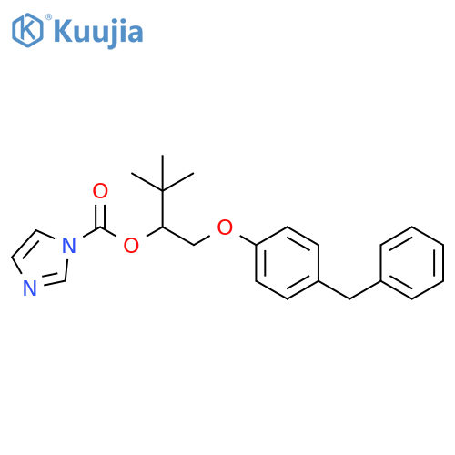 1H-Imidazole-1-carboxylic acid,2,2-dimethyl-1-[[4-(phenylmethyl)phenoxy]methyl]propyl ester structure