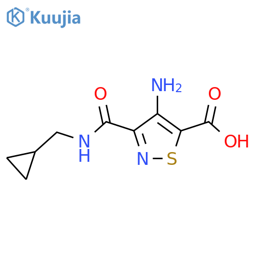 4-amino-3-[(cyclopropylmethyl)carbamoyl]-1,2-thiazole-5-carboxylic acid structure