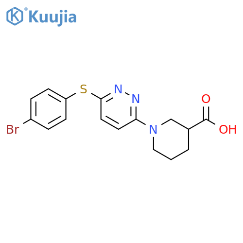 1-{6-(4-Bromophenyl)sulfanylpyridazin-3-yl}piperidine-3-carboxylic Acid structure