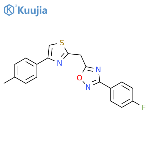 3-(4-fluorophenyl)-5-{[4-(4-methylphenyl)-1,3-thiazol-2-yl]methyl}-1,2,4-oxadiazole structure