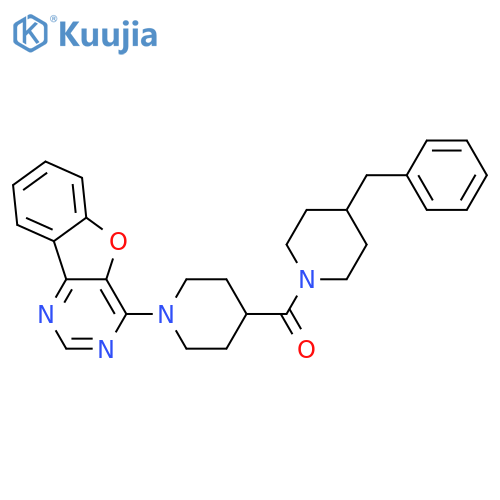 6-[4-(4-benzylpiperidine-1-carbonyl)piperidin-1-yl]-8-oxa-3,5-diazatricyclo[7.4.0.0^{2,7}]trideca-1(9),2(7),3,5,10,12-hexaene structure