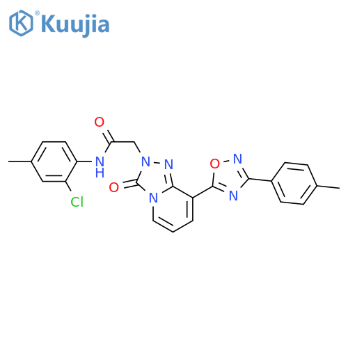 N-(2-chloro-4-methylphenyl)-2-{8-[3-(4-methylphenyl)-1,2,4-oxadiazol-5-yl]-3-oxo-2H,3H-[1,2,4]triazolo[4,3-a]pyridin-2-yl}acetamide structure