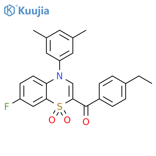 4-(3,5-dimethylphenyl)-2-(4-ethylbenzoyl)-7-fluoro-4H-1lambda6,4-benzothiazine-1,1-dione structure