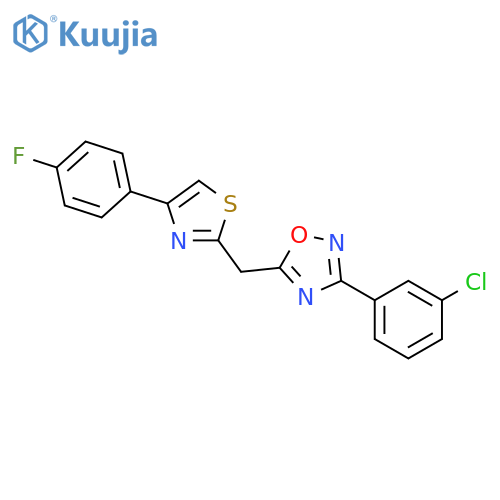 3-(3-chlorophenyl)-5-{[4-(4-fluorophenyl)-1,3-thiazol-2-yl]methyl}-1,2,4-oxadiazole structure