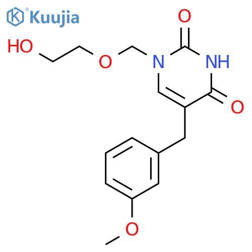 2,4(1H,3H)-Pyrimidinedione,1-[(2-hydroxyethoxy)methyl]-5-[(3-methoxyphenyl)methyl]- structure