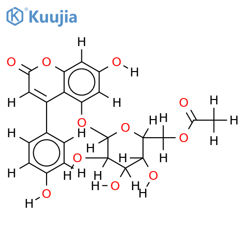 5-(6-O-Acetyl-β-D-galactopyranosyl)oxy-7-hydroxy-4-(4-hydroxyphenyl)-2H-1-benzopyran-2-one structure