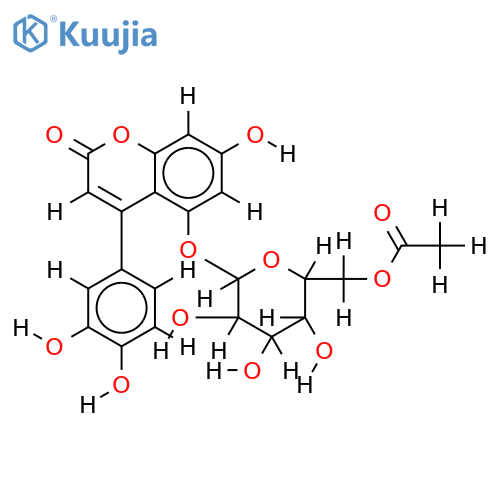 5-(6-O-Acetyl-β-D-galactopyranosyl)oxy-4-(3,4-dihydroxyphenyl)-7-hydroxy-2H-1-benzopyran-2-one structure