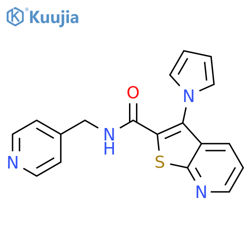 N-[(pyridin-4-yl)methyl]-3-(1H-pyrrol-1-yl)thieno[2,3-b]pyridine-2-carboxamide structure