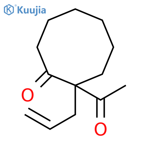 Cyclooctanone, 2-acetyl-2-(2-propenyl)-, (+)- structure