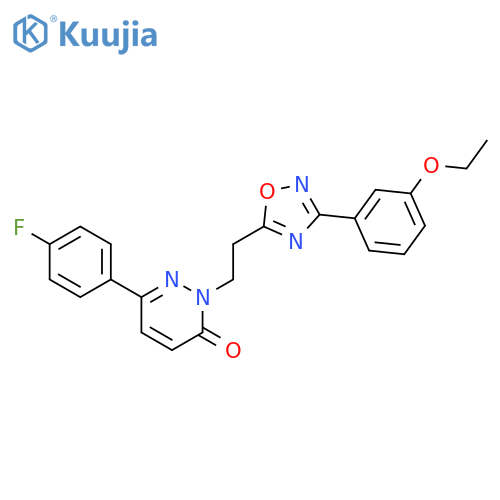 2-{2-3-(3-ethoxyphenyl)-1,2,4-oxadiazol-5-ylethyl}-6-(4-fluorophenyl)-2,3-dihydropyridazin-3-one structure