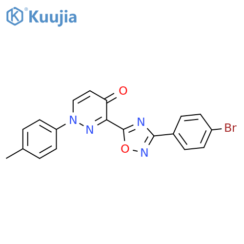 3-[3-(4-bromophenyl)-1,2,4-oxadiazol-5-yl]-1-(4-methylphenyl)-1,4-dihydropyridazin-4-one structure
