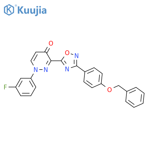 3-{3-[4-(benzyloxy)phenyl]-1,2,4-oxadiazol-5-yl}-1-(3-fluorophenyl)-1,4-dihydropyridazin-4-one structure