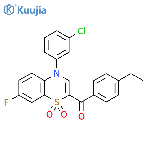 4-(3-chlorophenyl)-2-(4-ethylbenzoyl)-7-fluoro-4H-1lambda6,4-benzothiazine-1,1-dione structure