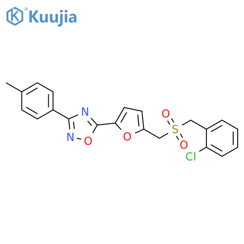 5-(5-{[(2-chlorophenyl)methanesulfonyl]methyl}furan-2-yl)-3-(4-methylphenyl)-1,2,4-oxadiazole structure