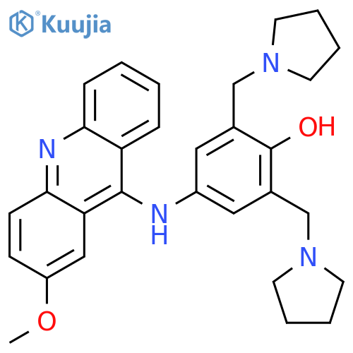 Phenol,4-[(2-methoxy-9-acridinyl)amino]-2,6-bis(1-pyrrolidinylmethyl)- structure