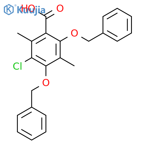 Benzoic acid, 3-chloro-2,5-dimethyl-4,6-bis(phenylmethoxy)- structure