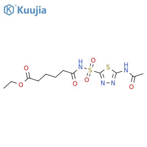 Hexanoic acid,6-[[[5-(acetylamino)-1,3,4-thiadiazol-2-yl]sulfonyl]amino]-6-oxo-, ethyl ester structure