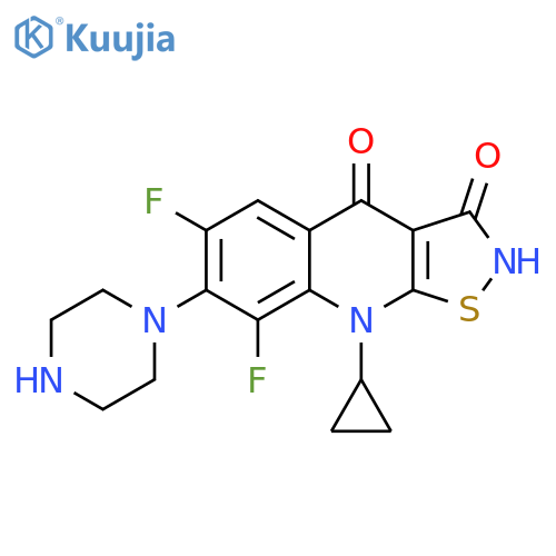 Isothiazolo[5,4-b]quinoline-3,4(2H,9H)-dione,9-cyclopropyl-6,8-difluoro-7-(1-piperazinyl)- structure