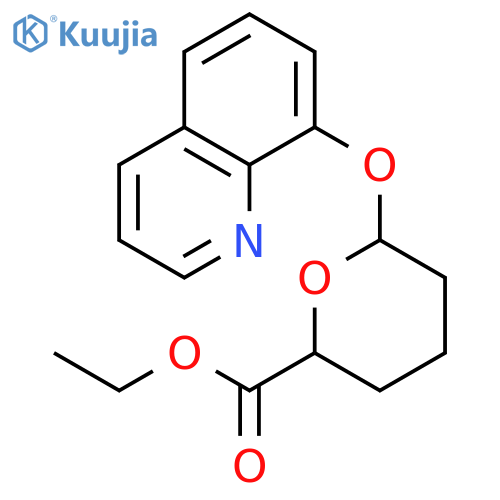 2H-Pyran-2-carboxylic acid, tetrahydro-6-(8-quinolinyloxy)-, ethyl ester structure