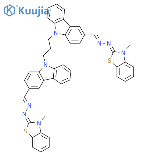 9H-Carbazole-3-carboxaldehyde, 9,9'-(1,3-propanediyl)bis-, bis[(3-methyl-2(3H)-benzothiazolylidene)hydrazone] structure