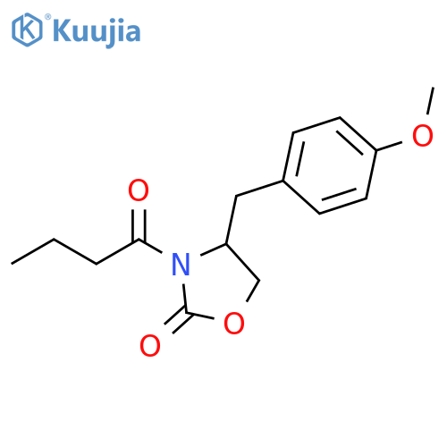 2-Oxazolidinone, 4-[(4-methoxyphenyl)methyl]-3-(1-oxobutyl)- structure