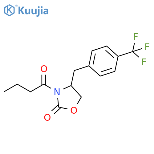 2-Oxazolidinone, 3-(1-oxobutyl)-4-[[4-(trifluoromethyl)phenyl]methyl]- structure