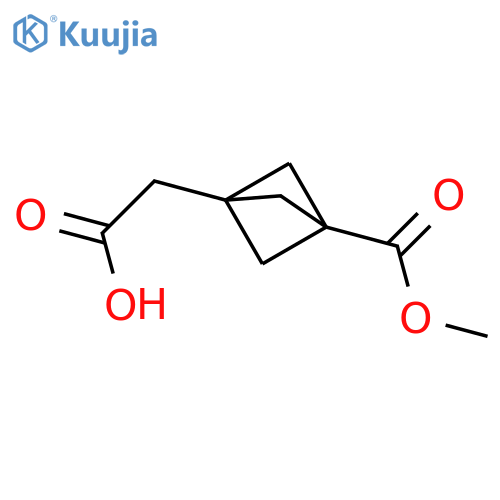 2-(3-methoxycarbonyl-1-bicyclo[1.1.1]pentanyl)acetic acid structure