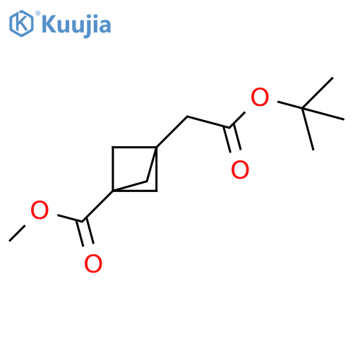methyl 3-(2-tert-butoxy-2-oxo-ethyl)bicyclo[1.1.1]pentane-1-carboxylate structure