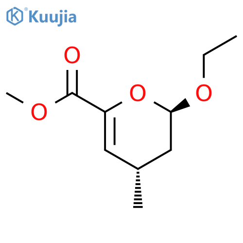 2H-Pyran-6-carboxylicacid, 2-ethoxy-3,4-dihydro-4-methyl-, methyl ester, trans- (9CI) structure