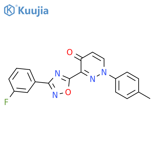 3-[3-(3-fluorophenyl)-1,2,4-oxadiazol-5-yl]-1-(4-methylphenyl)-1,4-dihydropyridazin-4-one structure