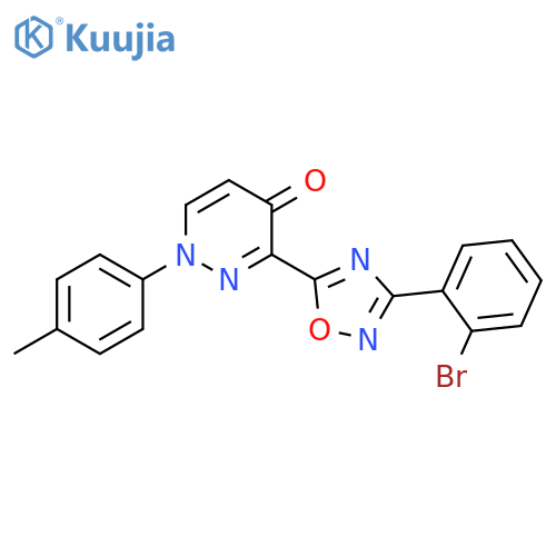 3-[3-(2-bromophenyl)-1,2,4-oxadiazol-5-yl]-1-(4-methylphenyl)-1,4-dihydropyridazin-4-one structure