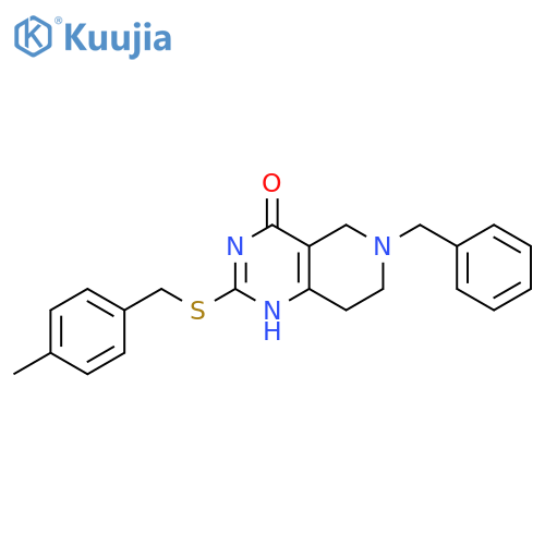 6-benzyl-2-{[(4-methylphenyl)methyl]sulfanyl}-3H,4H,5H,6H,7H,8H-pyrido[4,3-d]pyrimidin-4-one structure
