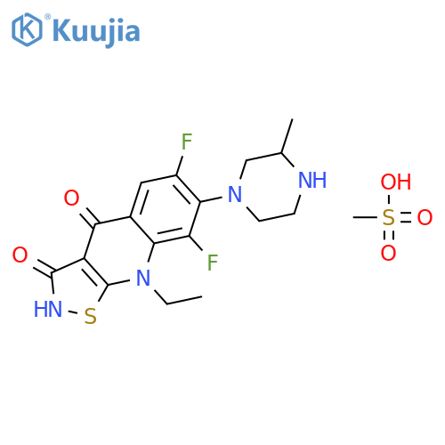 Isothiazolo[5,4-b]quinoline-3,4(2H,9H)-dione, 9-ethyl-6,8-difluoro-7-(3-methyl-1-piperazinyl)-, methanesulfonate structure
