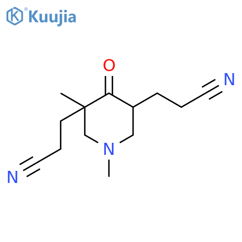 3,5-Piperidinedipropanenitrile, 1,3-dimethyl-4-oxo- structure