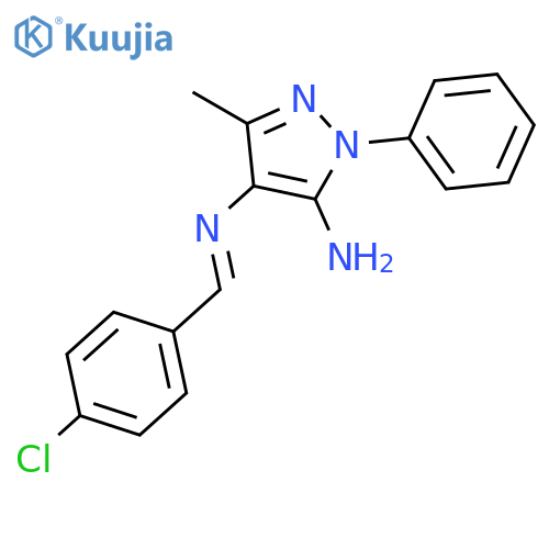 1H-Pyrazole-4,5-diamine, N4-[(4-chlorophenyl)methylene]-3-methyl-1-phenyl- structure