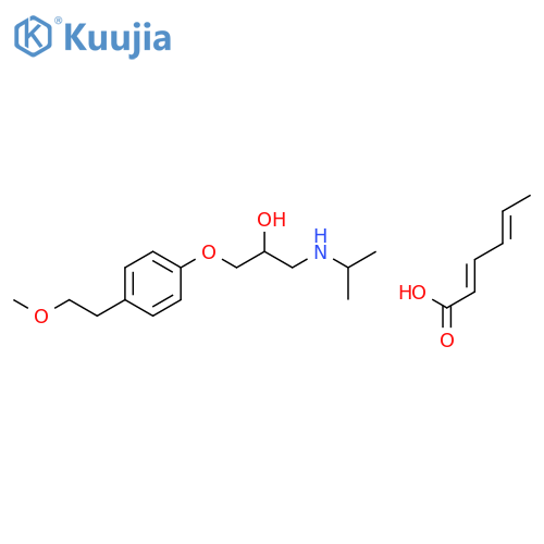 (2E,4E)-hexa-2,4-dienoic acid - (2S)-1-[4-(2-methoxyethyl)phenoxy]-3-[(1-methylethyl)amino]propan-2-ol (1:1) structure