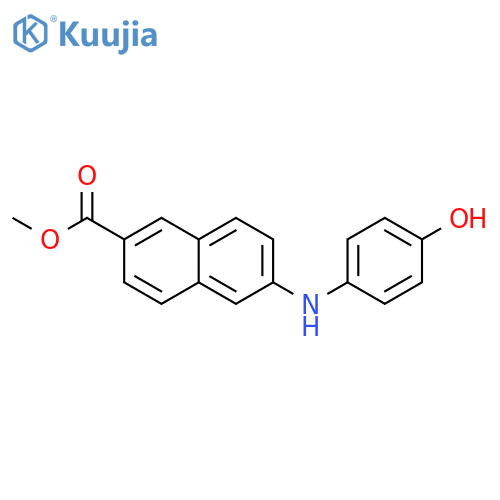 2-Naphthalenecarboxylic acid, 6-[(4-hydroxyphenyl)amino]-, methyl ester structure