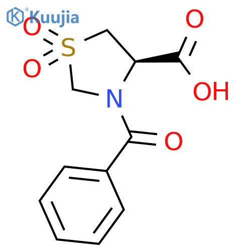 4-Thiazolidinecarboxylic acid, 3-benzoyl-, 1,1-dioxide, (R)- structure