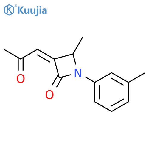 2-Azetidinone, 4-methyl-1-(3-methylphenyl)-3-(2-oxopropylidene)-, (Z)- structure
