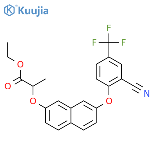Propanoic acid, 2-[[7-[2-cyano-4-(trifluoromethyl)phenoxy]-2-naphthalenyl]oxy]-, ethyl ester structure