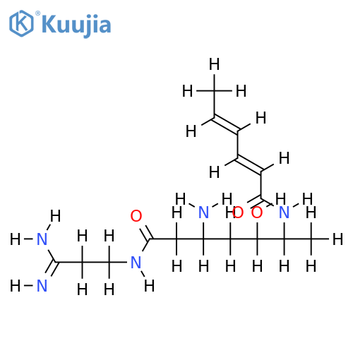 3-((3R,5R,6R)-3-amino-6-(E,E)-hexa-2,4-dienoylamino-5-hydroxyheptanoyl)aminopropanamidine(Sperabillin D) structure
